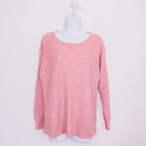 American Eagle Women's Crew Neck Sweater Medium Pink Long Sleeve Top